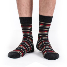 Men′s Cotton Crew Business Socks with Stripes (MA035)